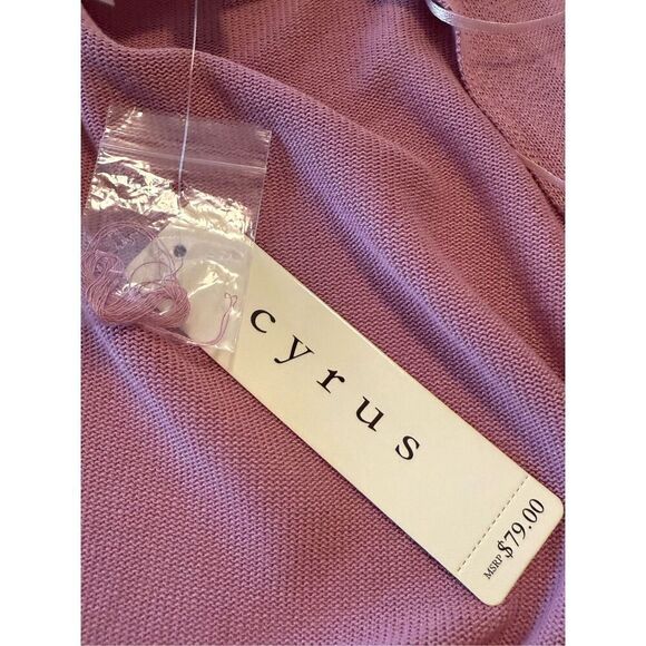 NEW Cyrus Dusty Pink Pointelle Knit Open Front Soft Girl, Career Sweater Size M - Picture 5 of 9